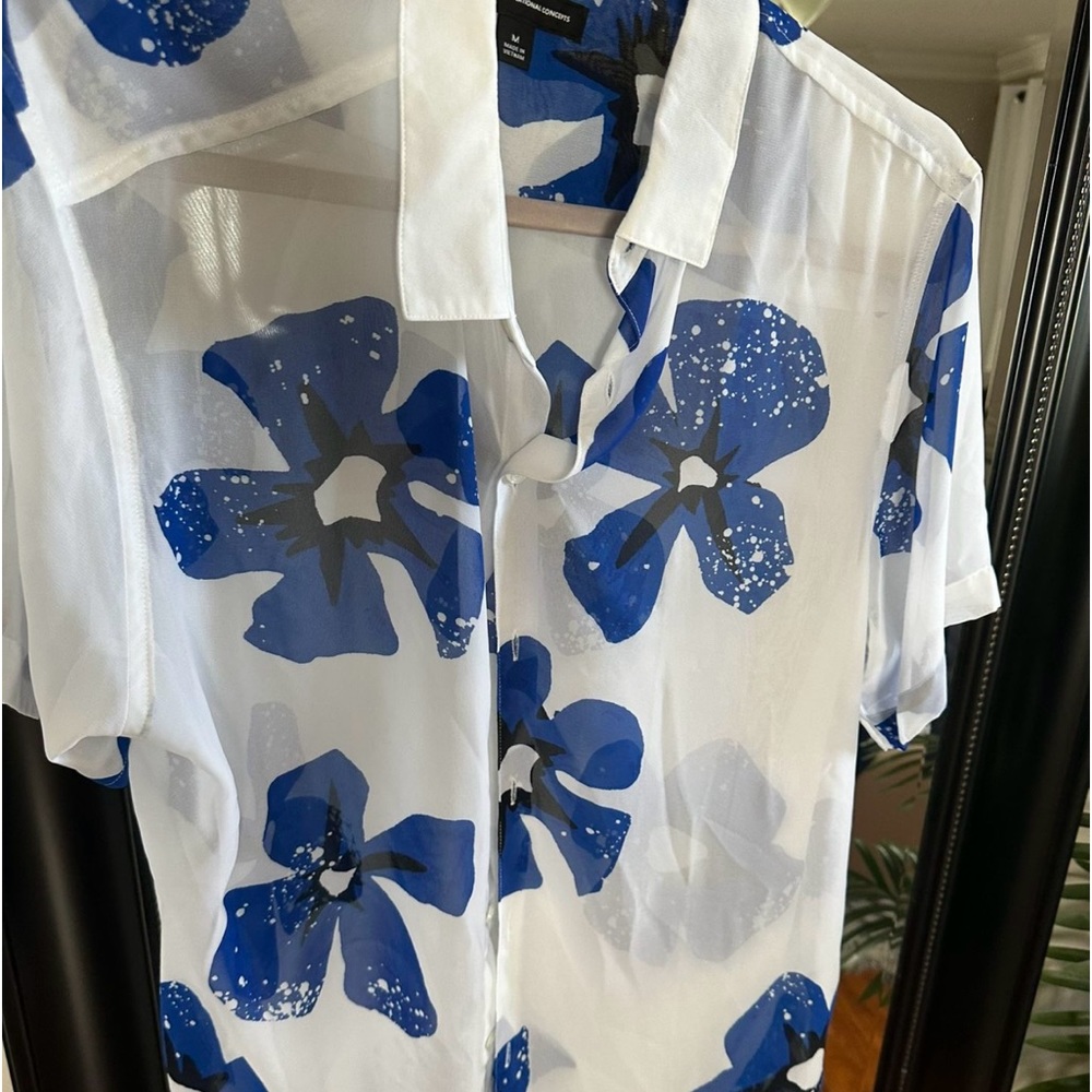 Floral short sleeve dressing shirt